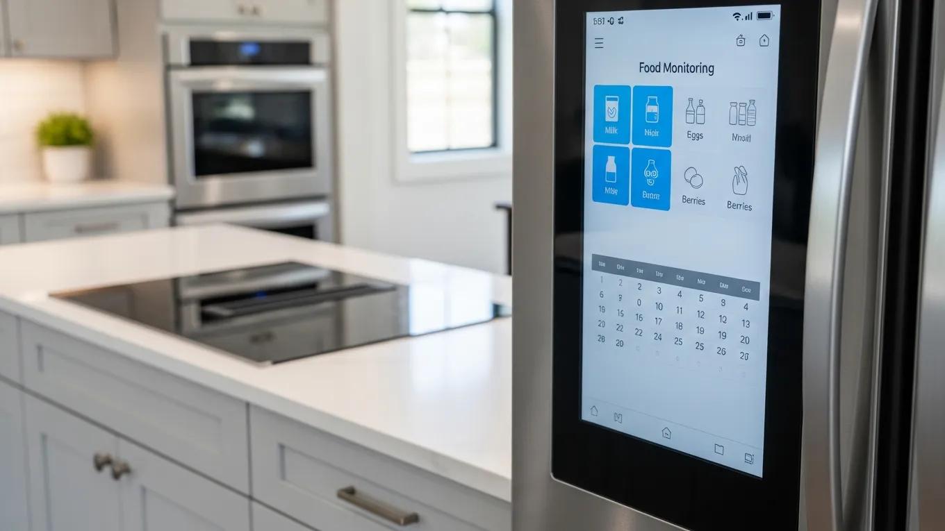 Smart refrigerator showcasing advanced features in a modern kitchen setting